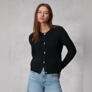 NWT RAG&BONE Marlee Cotton Cardigan Women’s Small Black 6452